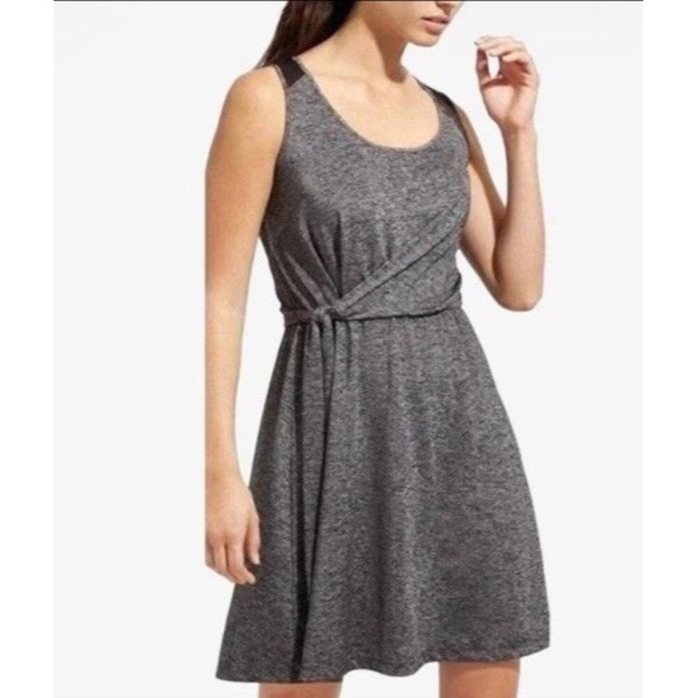 Athleta Sweet Saturday Wrap Dress Sleeveless Tie Waist Gray Sz XXS Sporty Comfy